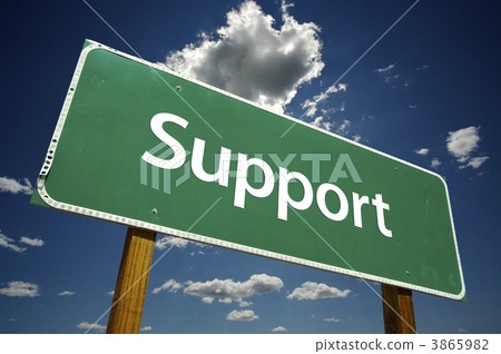 Support Green Road Sign on Clouds 3865982