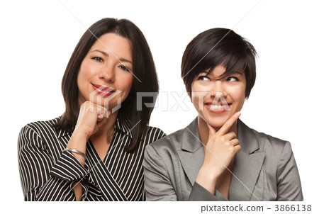 Attractive Multiethnic Mother and Daughter Portrait 3866138