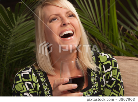 Beautiful Blonde Enjoying Wine 3867908
