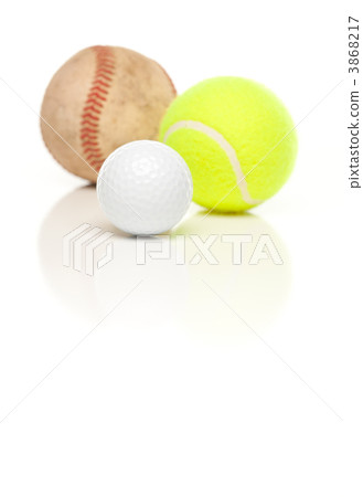 Baseball, Tennis and Golf Ball on White 3868217