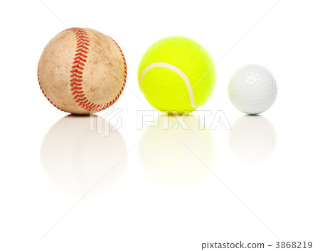Baseball, Tennis and Golf Ball on White 3868219