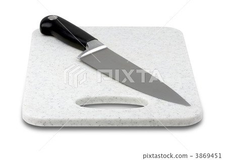 Large Knife on Cutting Board Large Knife on Cutting Board 3869451