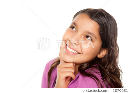 Pretty Hispanic Girl Thinking 3870081