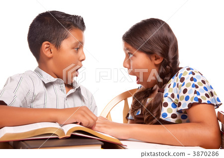 Hispanic Brother and Sister Having Fun Studying 3870286