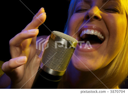 Woman Sings with Passion 3870704