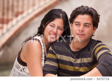 Attractive Hispanic Couple Portrait Outdoors Attractive Hispanic Couple Portrait Outdoors 3870716