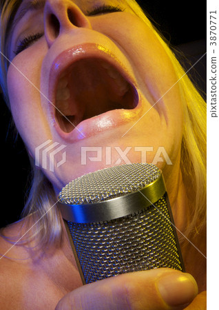 Woman Sings with Passion 3870771
