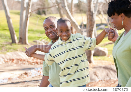 Happy African American Man, Woman and Child Happy African American Man, Woman and Child 3870873