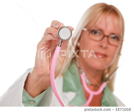 Attractive Female Doctor Holding Stethoscope Attractive Female Doctor Holding Stethoscope 3871008