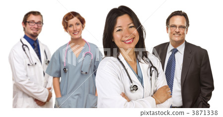 Group of Doctors or Nurses on a White Background Group of Doctors or Nurses on a White Background 3871338