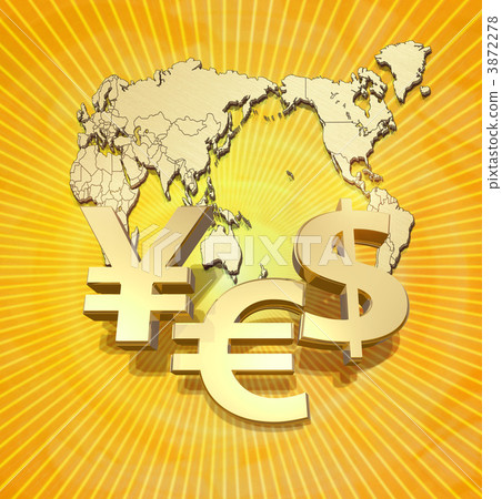 Yen, dollar, euro in the global financial market 3872278