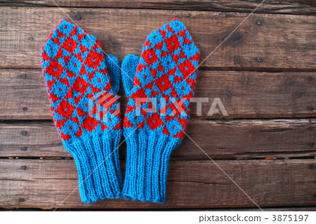 手工編織手套 斯堪的納維亞風格連指手套 3875197