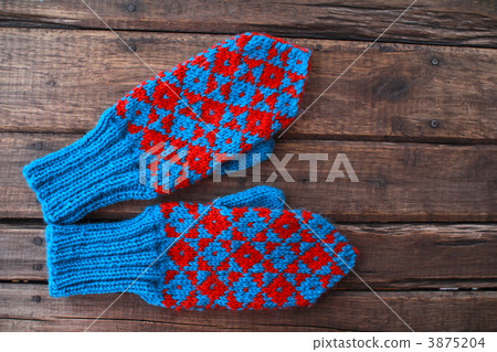 手工編織手套 斯堪的納維亞風格連指手套 3875204