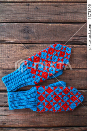 Hand-knitted gloves: Scandinavian-style mittens 3875206