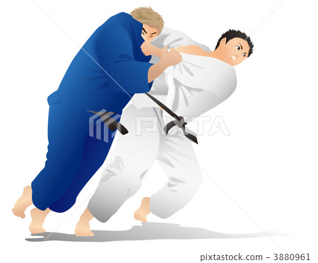 Stock Illustration: suit for judo practice, judo, trick hanging