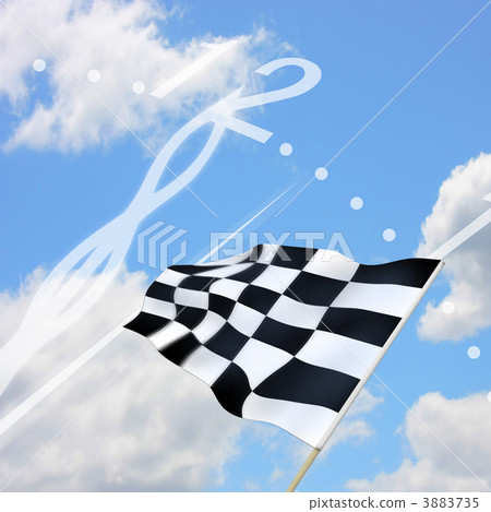 Checkered flag and watch 3883735