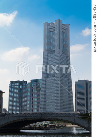 Landscape of Yokohama Landmark Tower and Universal Bridge 3885453