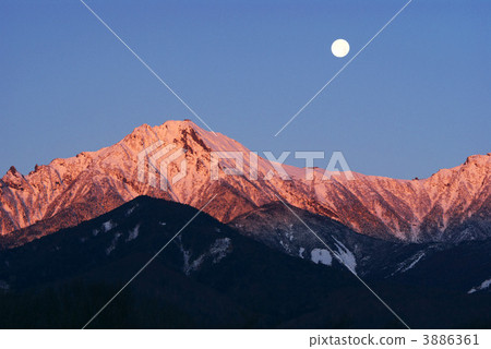 落在Yatsugatake的月亮 3886361