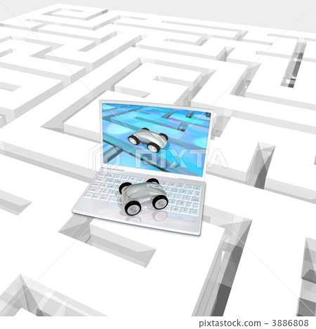 Mouse runs maze / PC operation 3886808