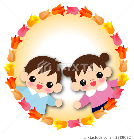 Tulips and children 3889682