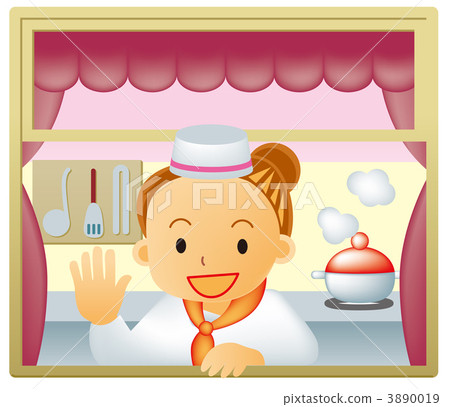 Mr. Cook waving hands from the window 3890019