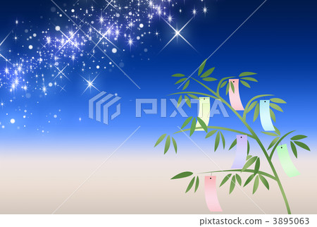 Starry sky and Tanabata decoration Starry sky and Tanabata decoration 3895063