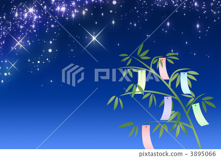 Starry sky and Tanabata decoration Starry sky and Tanabata decoration 3895066