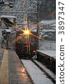 nose electric railway, snow scene, osaka prefecture 3897347