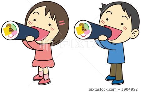 A child eating Ehomaki - Stock Illustration [3904952] - PIXTA