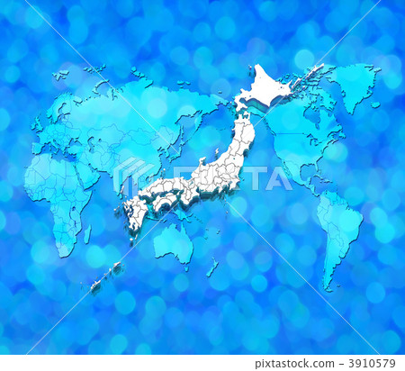 世界地圖/日本地圖/白色地圖 3910579