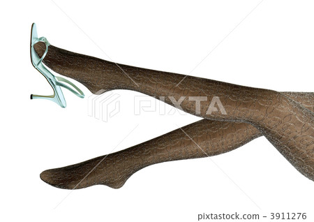 Women's feet wearing stockings 3911276