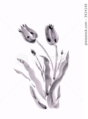 鬱金香 - 墨水 3914148