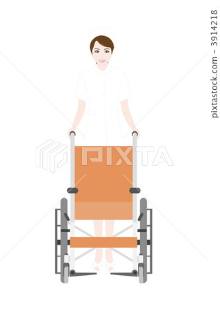 Nurse pushing a wheelchair 3914218