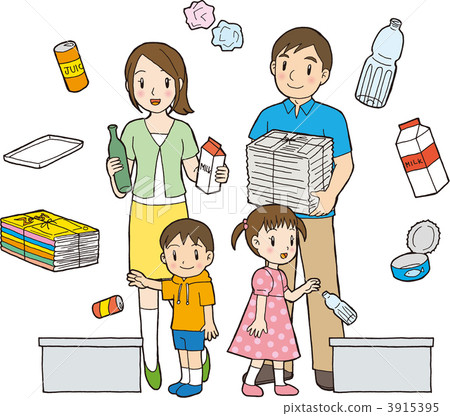 Family to separate garbage 3915395