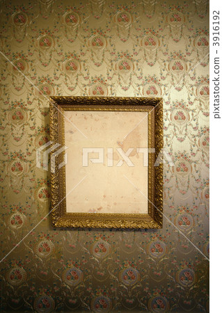 Vintage gold frame and wallpaper 3916192