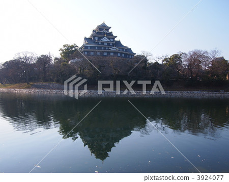 岡山城堡城堡塔在旭川 3924077