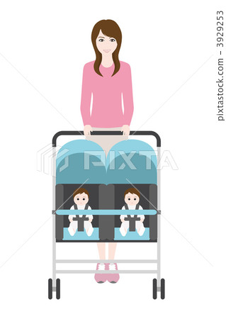 A woman strolling a stroller 3929253