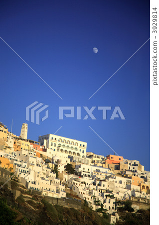 Moon over Oia Santorini Moon over Oia Santorini 3929814
