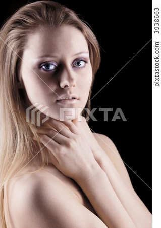 Young naked sadness girl look at you 3938663