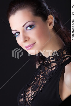 Beauty woman in dress with lace look at you Beauty woman in dress with lace look at you 3938751
