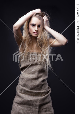 Beauty girl in rag look at you Beauty girl in rag look at you 3938804