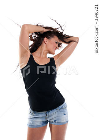 Woman dance with curly hair Woman dance with curly hair 3940221