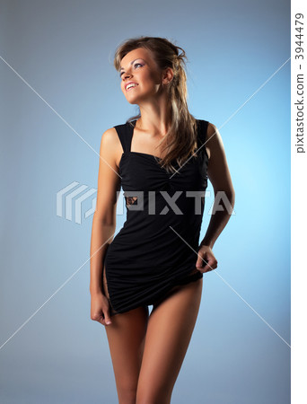 Young woman posing in black lingerie 3944479