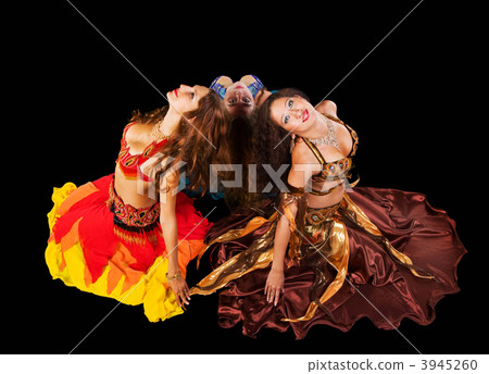 Three young woman in arabic costume Three young woman in arabic costume 3945260