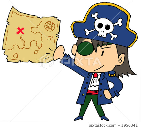 Map of pirates and treasure 3956341
