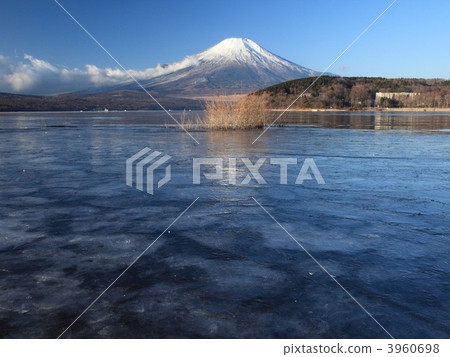 Mt. Fuji from the cold Lake Yamanaka 3960698