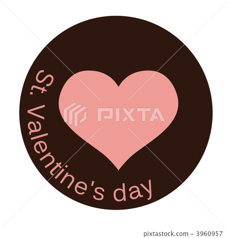 Valentine's Day brown circle pink heart 3960957