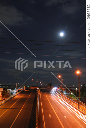 Full moon and Komatsugawa Ohashi 3968381