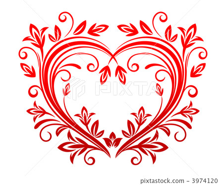 Valentine heart in floral style 3974120