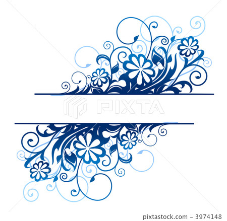 Blue floral border 3974148